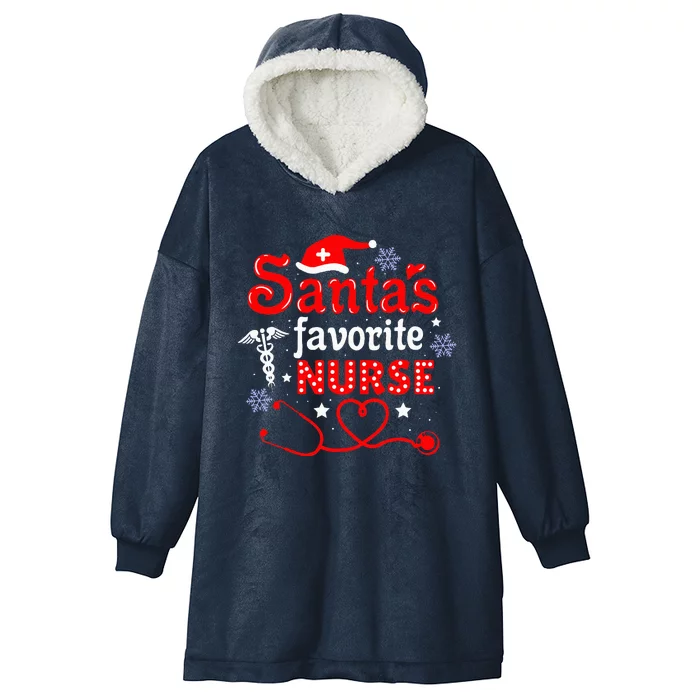 SantaS Favorite Nurse Christmas Hooded Wearable Blanket