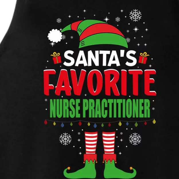 Santas Favorite Nurse Practitioner Elf Christmas Gift Ladies Tri-Blend Wicking Tank