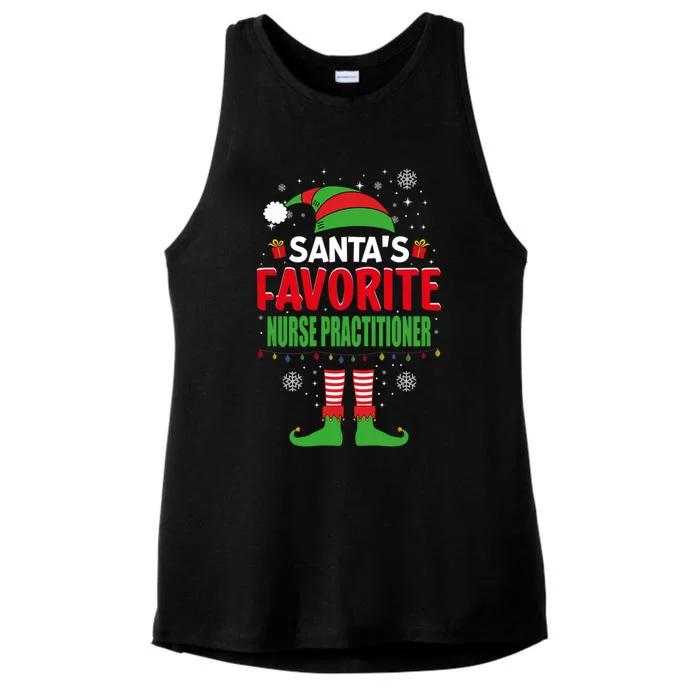 Santas Favorite Nurse Practitioner Elf Christmas Gift Ladies Tri-Blend Wicking Tank