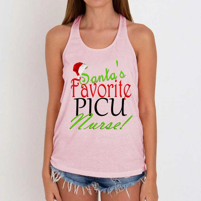 Santas Favorite Nurse Gift Women's Knotted Racerback Tank