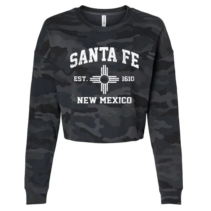 Santa Fe New Mexico NM Vintage State Athletic Style Cropped Pullover Crew