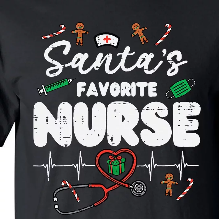 Santas Favorite Nurse Christmas Xmas Nursing Tall T-Shirt