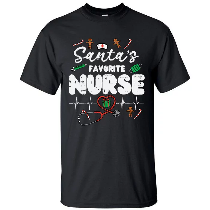 Santas Favorite Nurse Christmas Xmas Nursing Tall T-Shirt