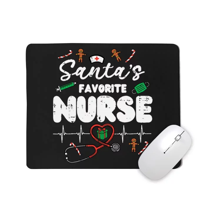 Santas Favorite Nurse Christmas Xmas Nursing Mousepad