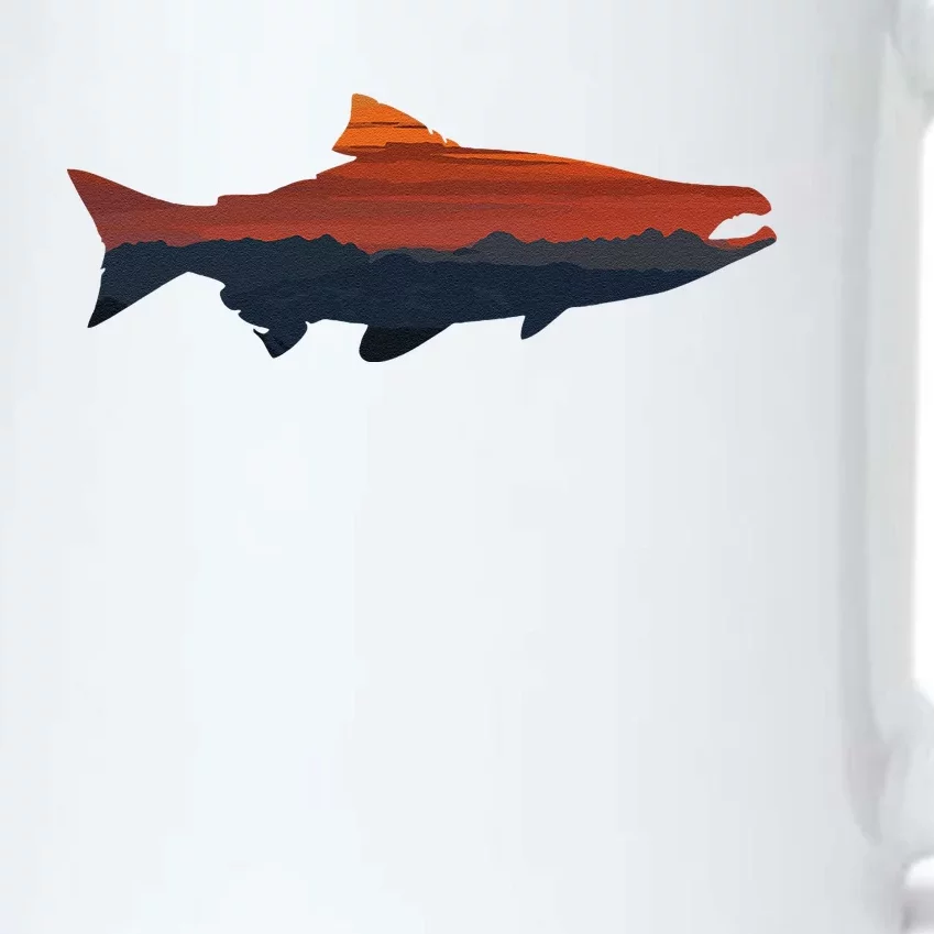 Salmon Fishing Nature Outdoor Hiking Camping Fisherman Gift Black Color Changing Mug