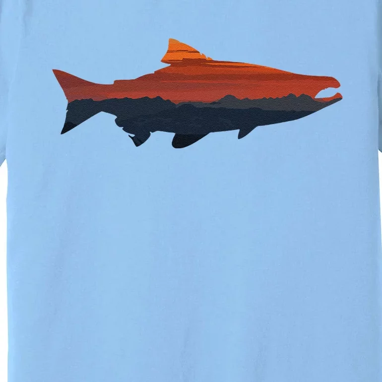 Salmon Fishing Nature Outdoor Hiking Camping Fisherman Gift Premium T-Shirt