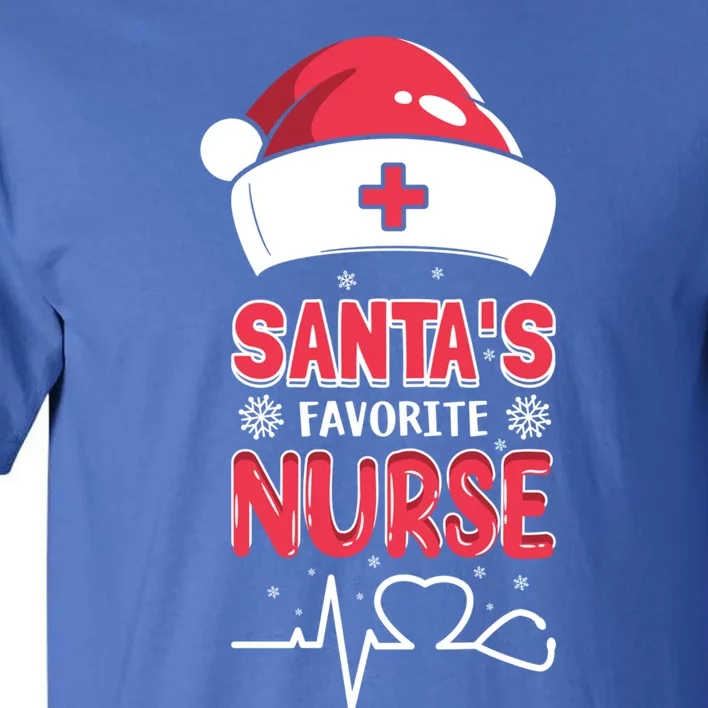 Santas Favorite Nurse Christmas Xmas Nursing Scrub Top Great Gift Tall T-Shirt