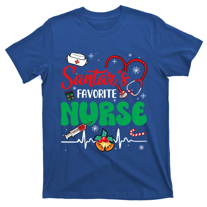 Santas Favorite Nurse Christmas Xmas Nursing Gift T-Shirt