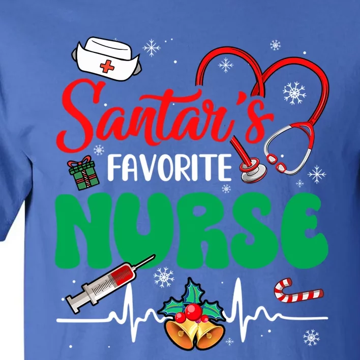 Santas Favorite Nurse Christmas Xmas Nursing Gift Tall T-Shirt