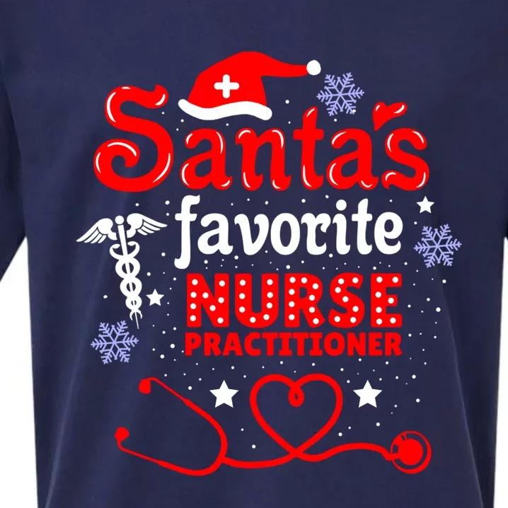 Santas Favorite Nurse Practitioner Christmas Gift Sueded Cloud Jersey T-Shirt