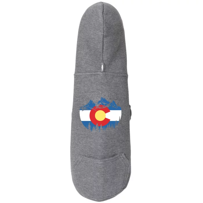 State Flag Of Colorado Vintage Night Stars Design Cute Gift Doggie 3-End Fleece Hoodie