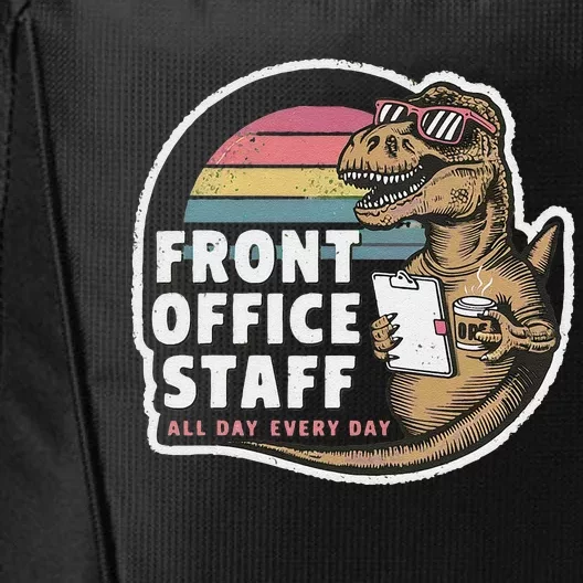 School Front Office Staff All Day Secretary Admin Dinosaur City Backpack