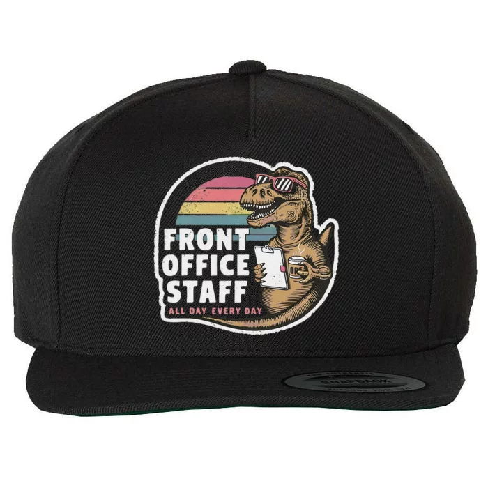 School Front Office Staff All Day Secretary Admin Dinosaur Wool Snapback Cap