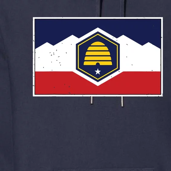 State Flag Of Utah New 2024 Beehive Banner Premium Hoodie