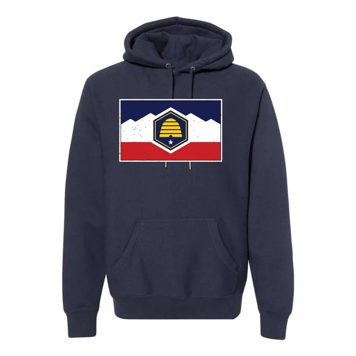 State Flag Of Utah New 2024 Beehive Banner Premium Hoodie