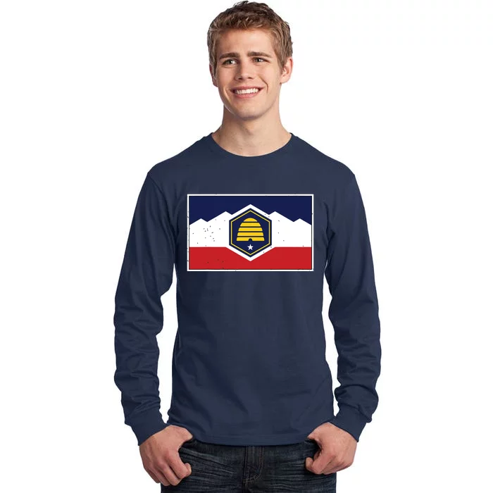 State Flag Of Utah New 2024 Beehive Banner Tall Long Sleeve T-Shirt