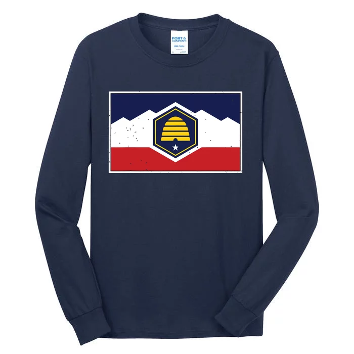 State Flag Of Utah New 2024 Beehive Banner Tall Long Sleeve T-Shirt