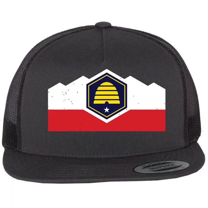 State Flag Of Utah New 2024 Beehive Design Flat Bill Trucker Hat