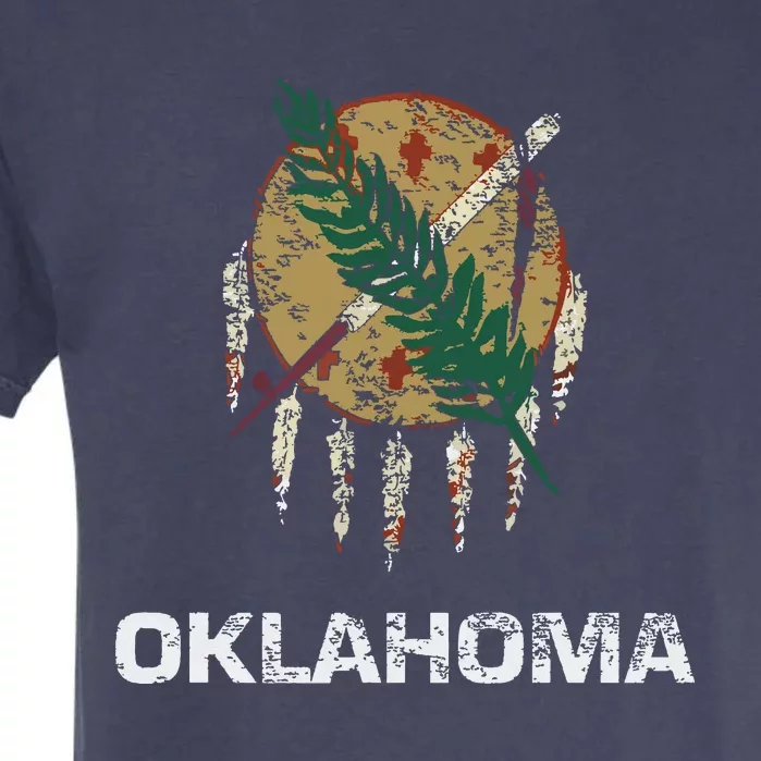 State Flag Of Oklahoma Tulsa Norman Oklahoma City Garment-Dyed Heavyweight T-Shirt