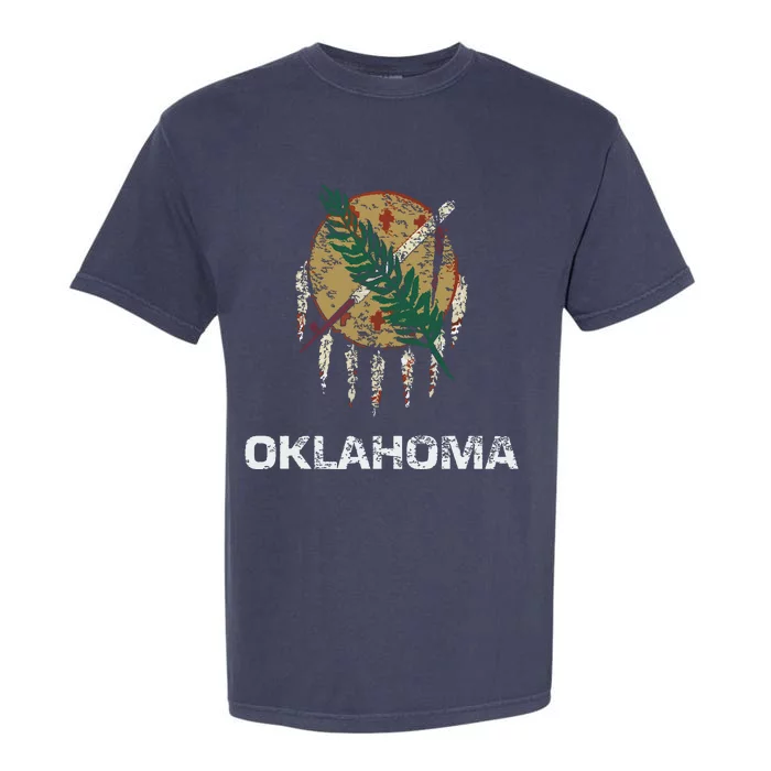 State Flag Of Oklahoma Tulsa Norman Oklahoma City Garment-Dyed Heavyweight T-Shirt