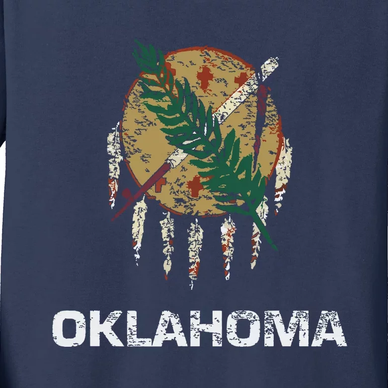 State Flag Of Oklahoma Tulsa Norman Oklahoma City Kids Long Sleeve Shirt