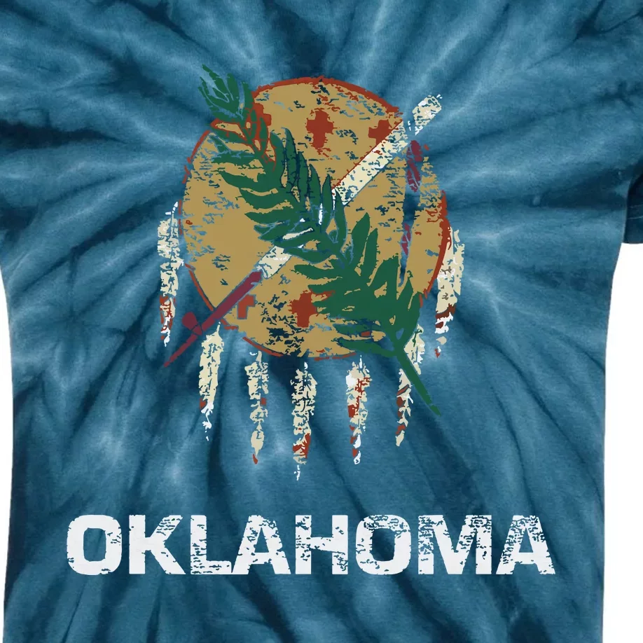 State Flag Of Oklahoma Tulsa Norman Oklahoma City Kids Tie-Dye T-Shirt