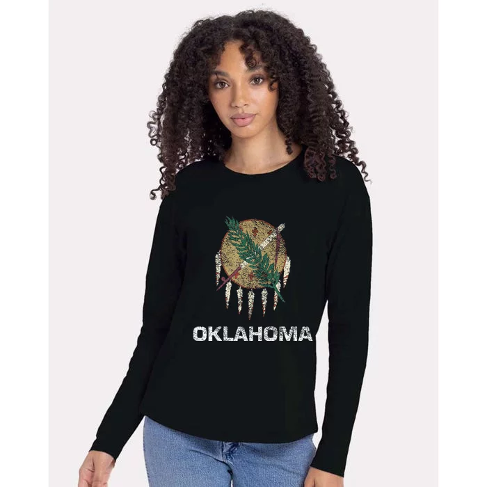 STATE FLAG OF OKLAHOMA TULSA NORMAN OKLAHOMA CITY Womens Cotton Relaxed Long Sleeve T-Shirt