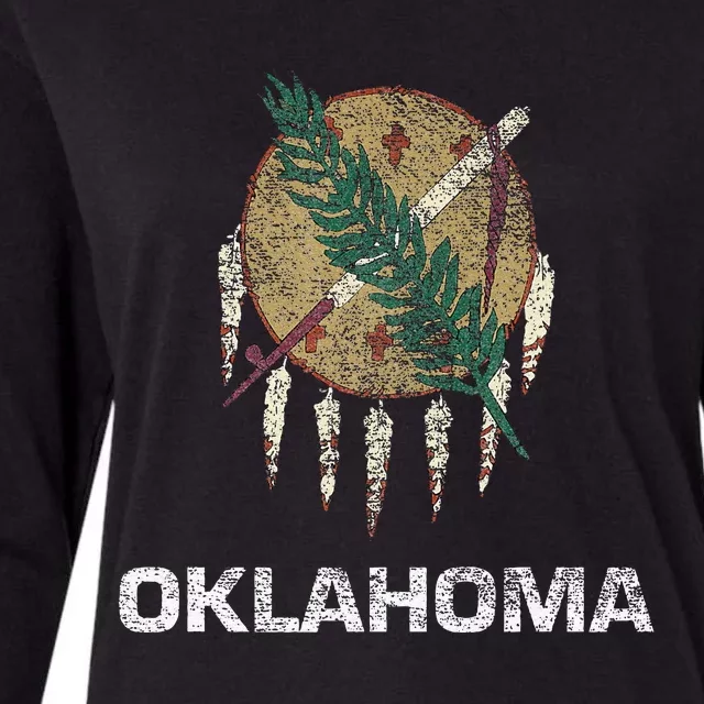 STATE FLAG OF OKLAHOMA TULSA NORMAN OKLAHOMA CITY Womens Cotton Relaxed Long Sleeve T-Shirt