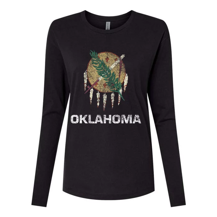 STATE FLAG OF OKLAHOMA TULSA NORMAN OKLAHOMA CITY Womens Cotton Relaxed Long Sleeve T-Shirt