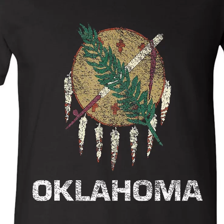 STATE FLAG OF OKLAHOMA TULSA NORMAN OKLAHOMA CITY V-Neck T-Shirt