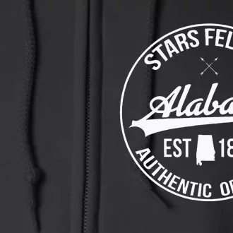 Stars Fell On Alabama Authentic Original State Slogan Full Zip Hoodie