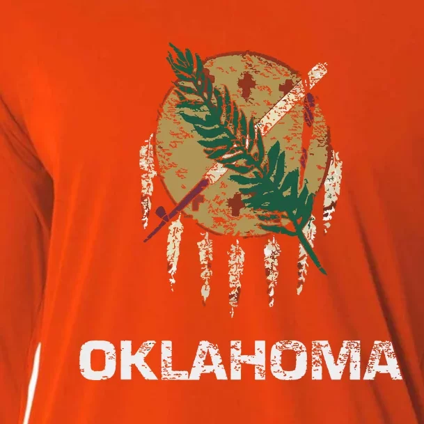 State Flag Of Oklahoma Tulsa Norman Oklahoma City Cooling Performance Long Sleeve Crew