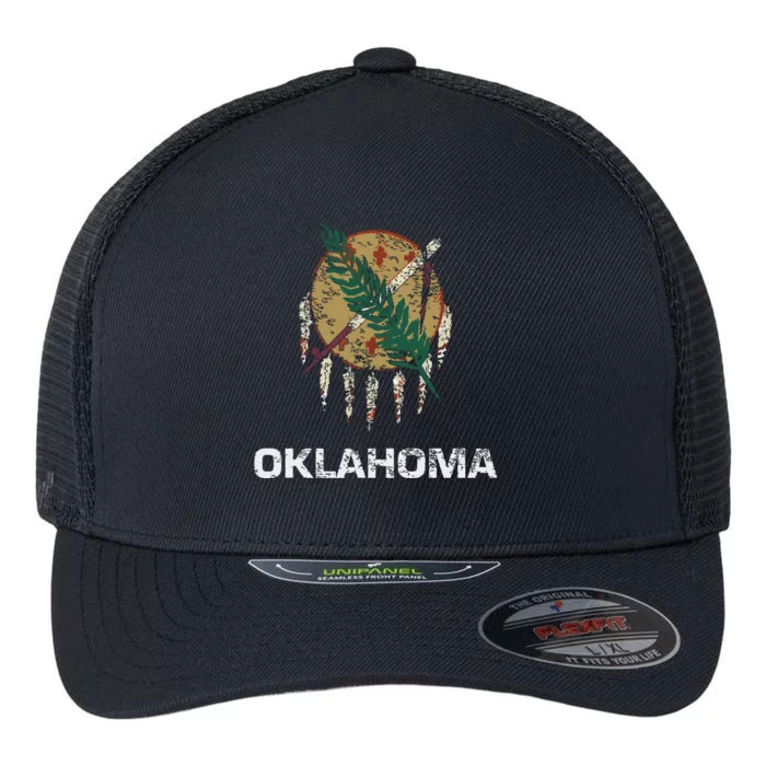 State Flag Of Oklahoma Tulsa Norman Oklahoma City Flexfit Unipanel Trucker Cap