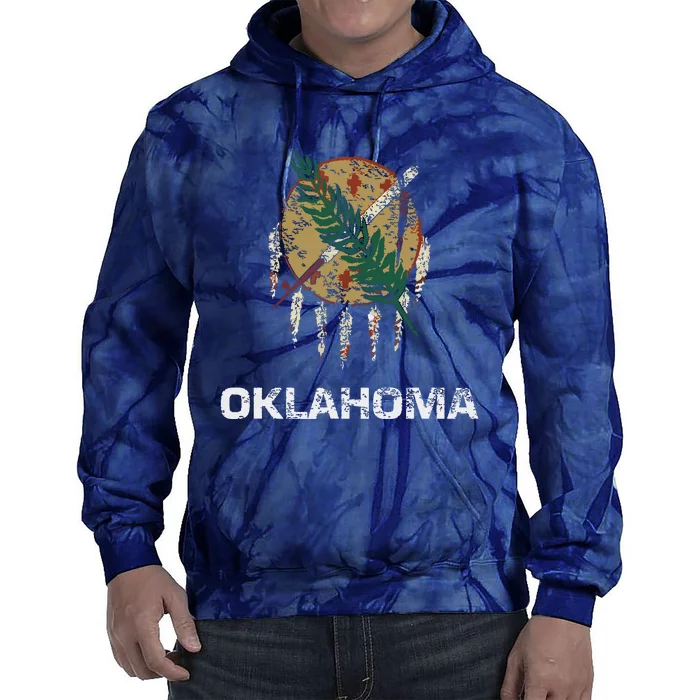 State Flag Of Oklahoma Tulsa Norman Oklahoma City Tie Dye Hoodie