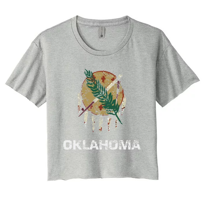 State Flag Of Oklahoma Tulsa Norman Oklahoma City Women's Crop Top Tee