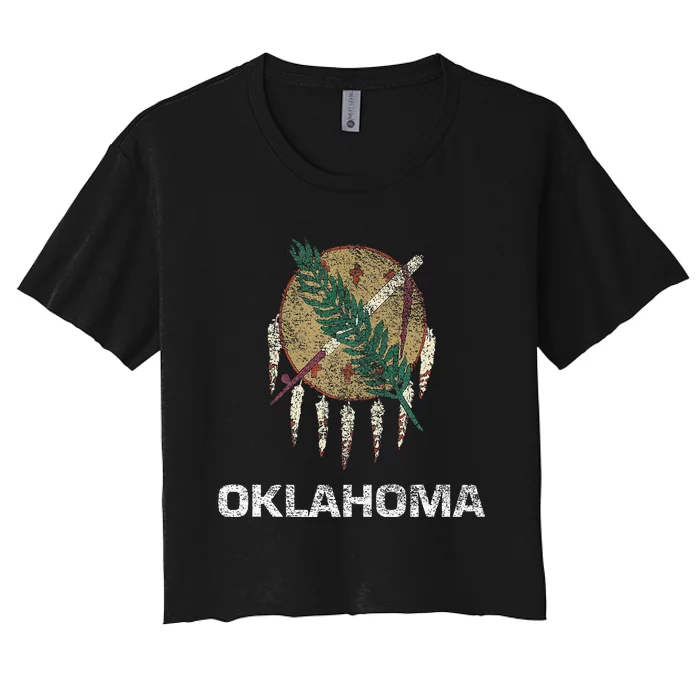 State Flag Of Oklahoma Women's Crop Top Tee