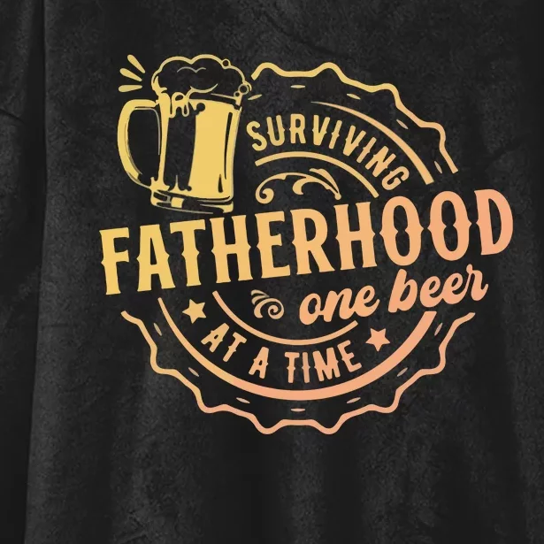 Surviving Fatherhood One Beer At A Time Hooded Wearable Blanket