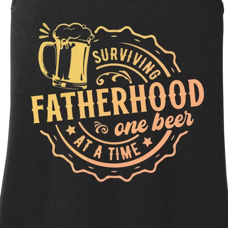 Surviving Fatherhood One Beer At A Time Ladies Essential Tank