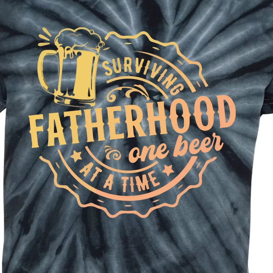 Surviving Fatherhood One Beer At A Time Kids Tie-Dye T-Shirt