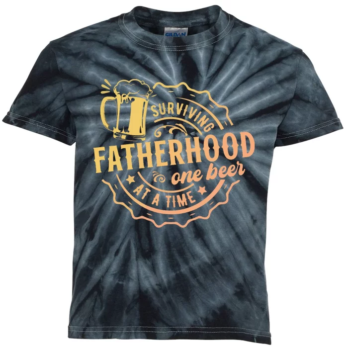 Surviving Fatherhood One Beer At A Time Kids Tie-Dye T-Shirt