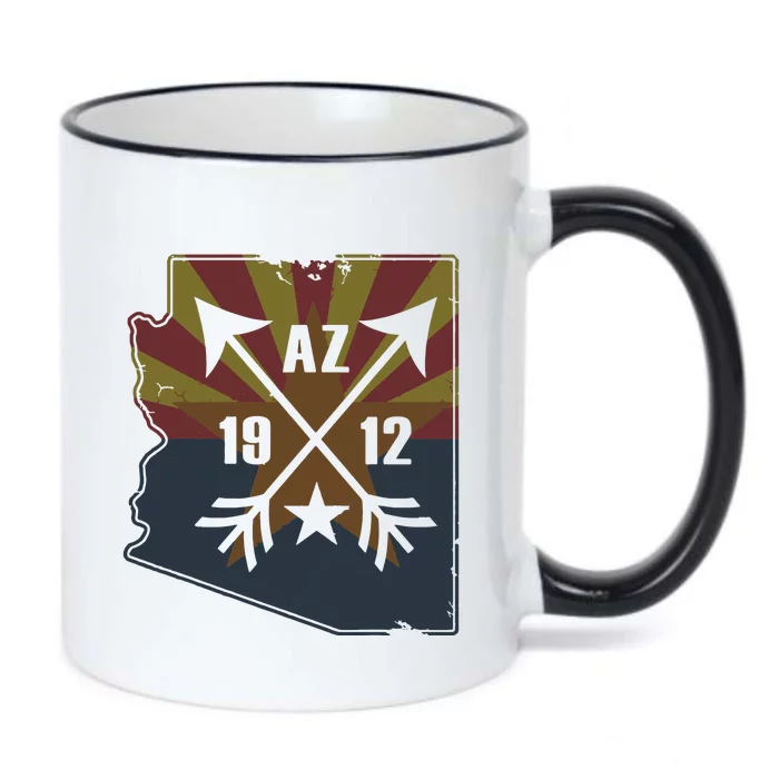 State Flag Of Arizona Map Retro Fade Black Color Changing Mug