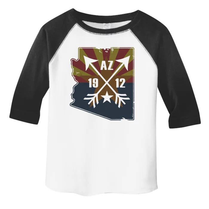 State Flag Of Arizona Map Retro Fade Toddler Fine Jersey T-Shirt