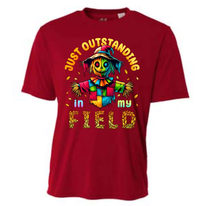 Scarecrow Funny Outstanding In My Field Autumn Joke Gift Cooling Performance Crew T-Shirt