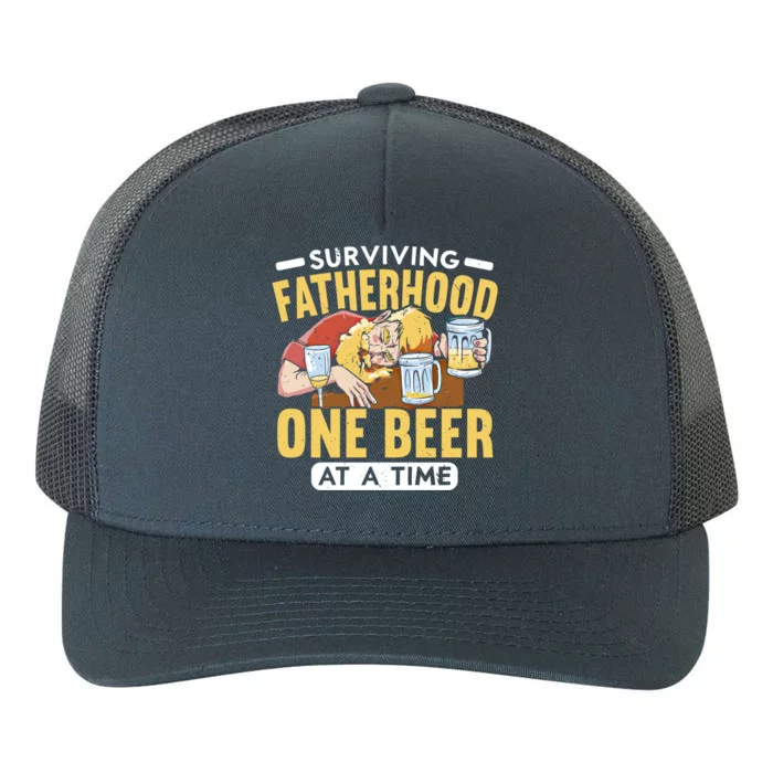 Surviving Fatherhood One Beer At A Time Alcoholic Daddy Gift Yupoong Adult 5-Panel Trucker Hat