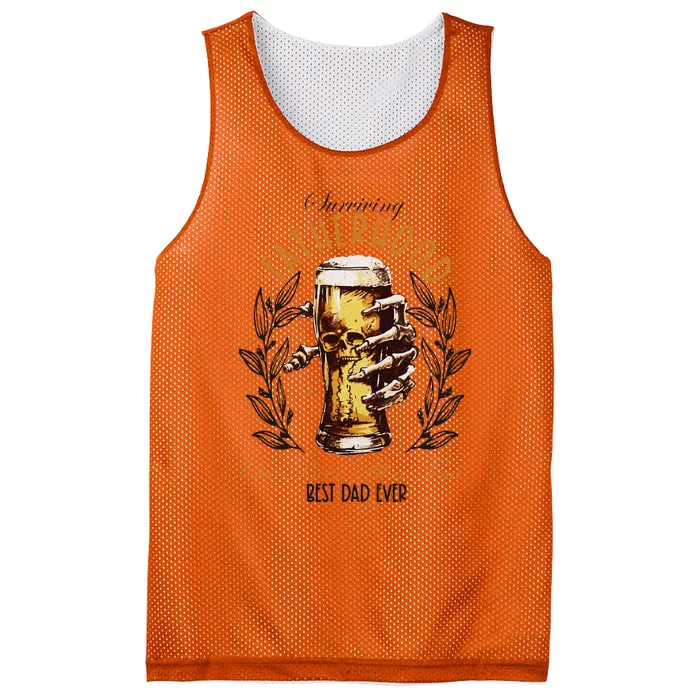 Surviving Fatherhood One Beer At A Time Mesh Reversible Basketball Jersey Tank