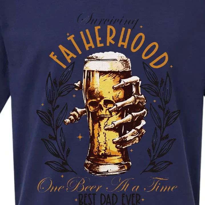 Surviving Fatherhood One Beer At A Time Sueded Cloud Jersey T-Shirt