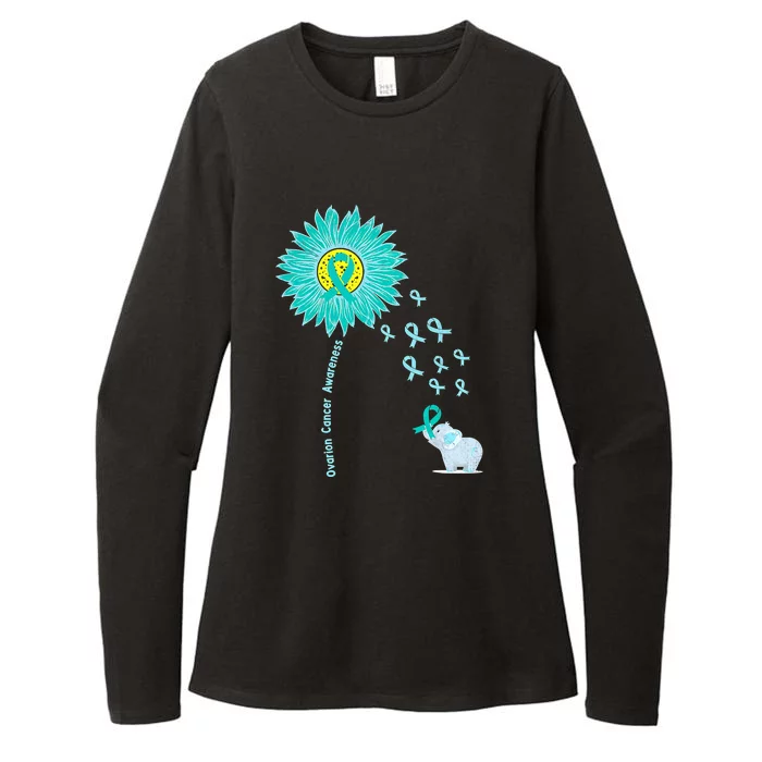 Support For Ovarian Cancer Awareness Teal Ribbon Product Womens CVC Long Sleeve Shirt