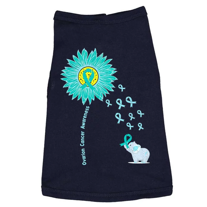 Support For Ovarian Cancer Awareness Teal Ribbon Product Doggie Tank