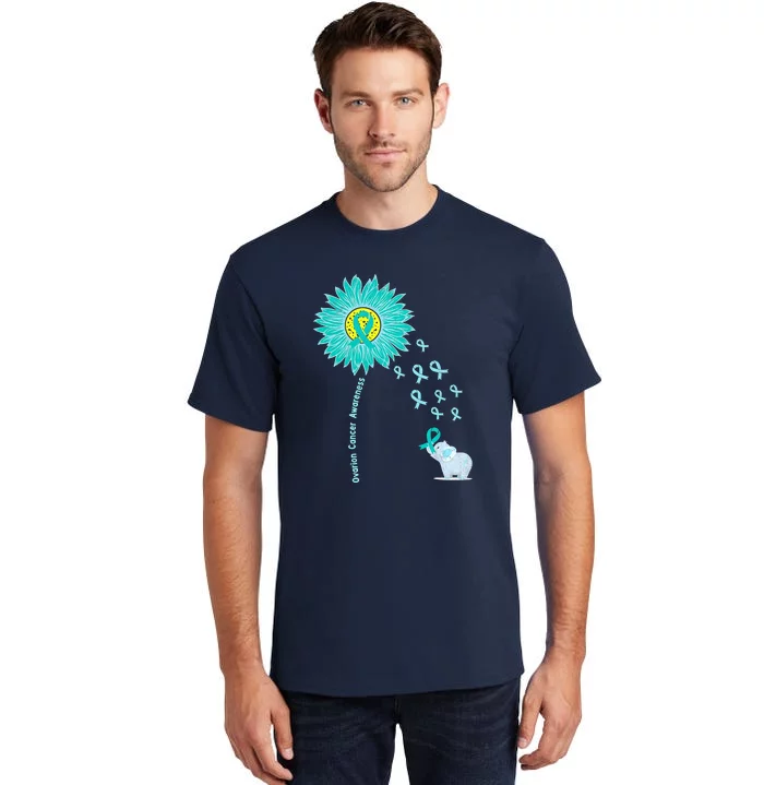 Support For Ovarian Cancer Awareness Teal Ribbon Product Tall T-Shirt