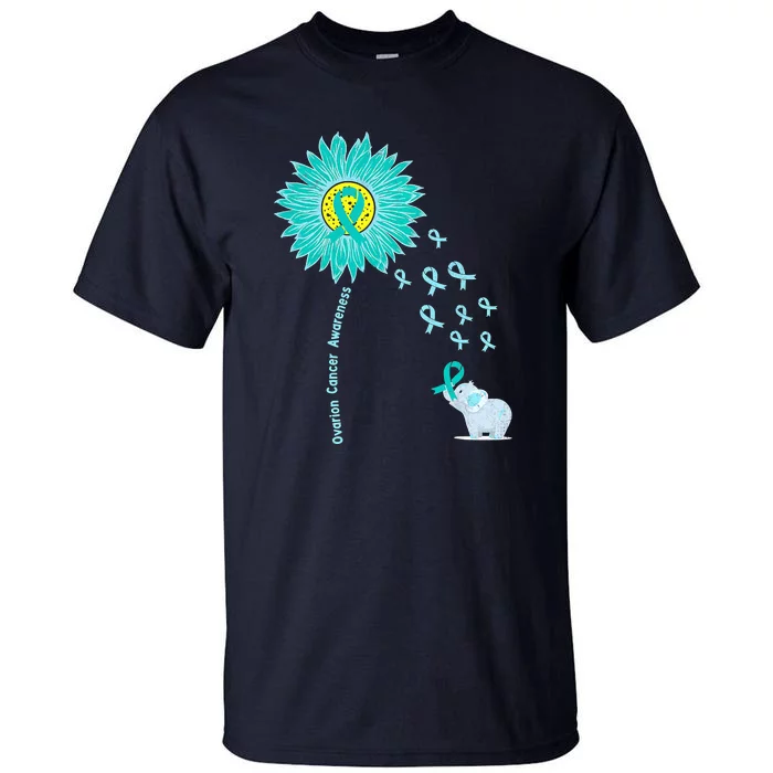 Support For Ovarian Cancer Awareness Teal Ribbon Product Tall T-Shirt